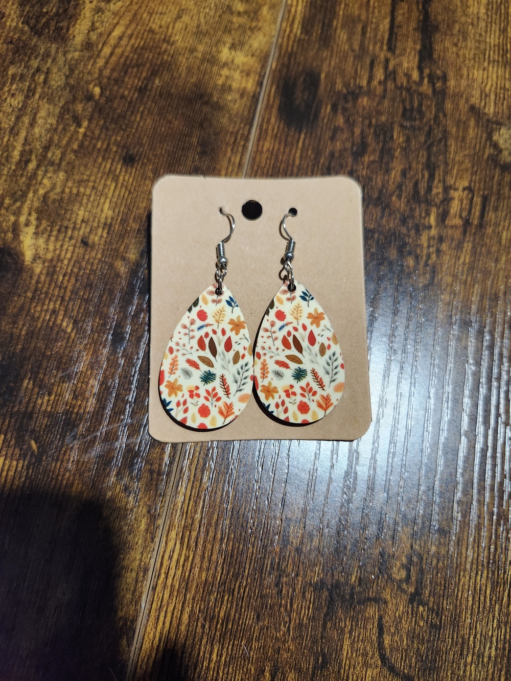 Fall Leaves Teardrop Dangle Earrings